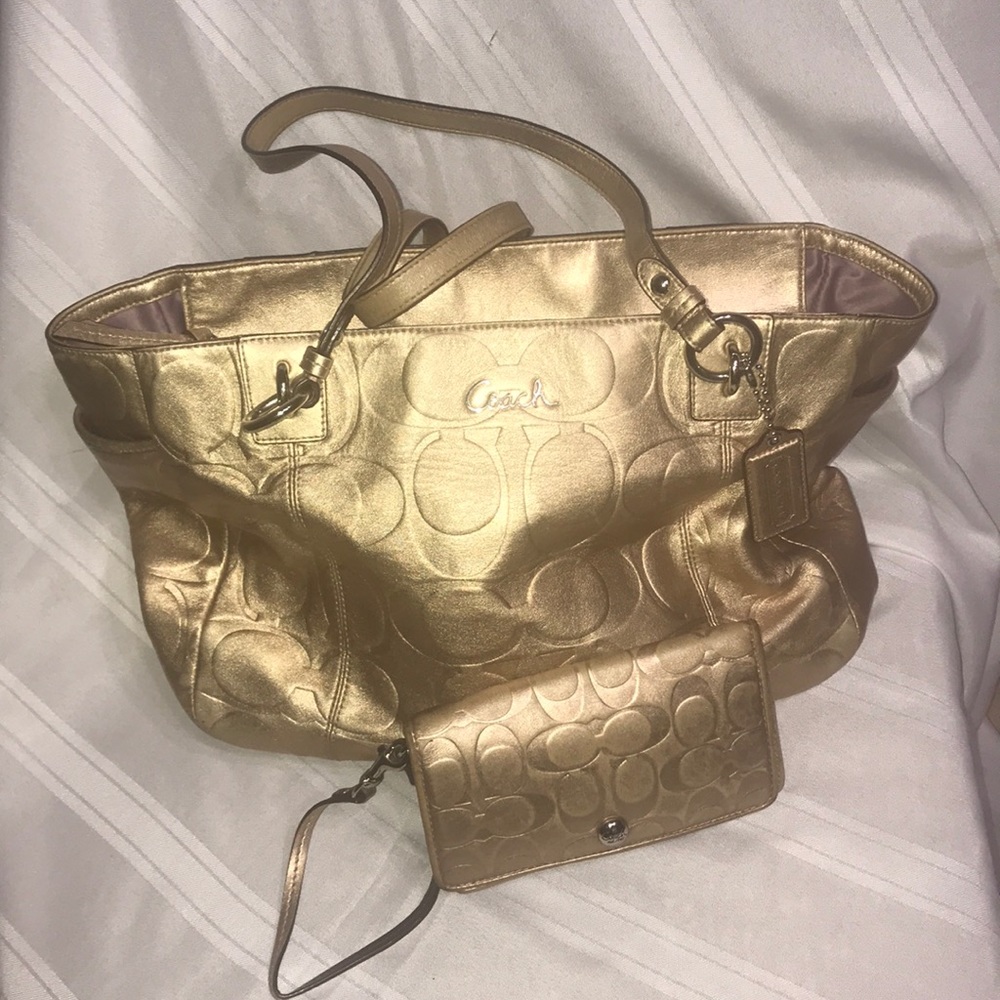 Authentic Coach Tote and Wristlet